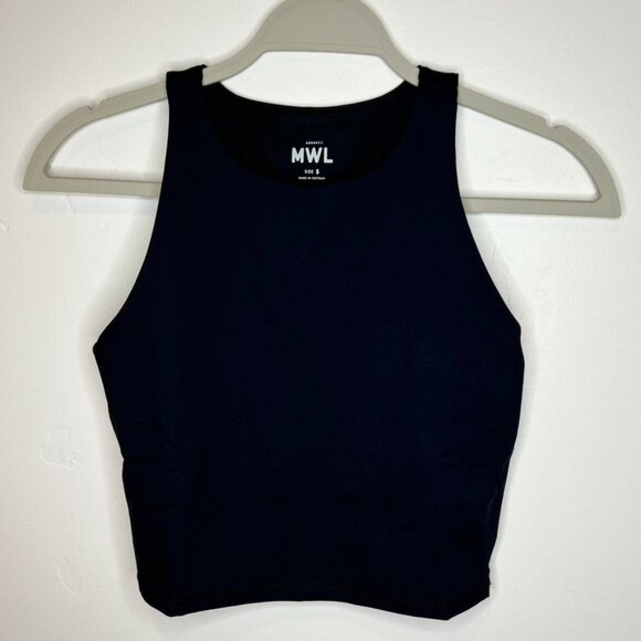 Madewell MWL Womens Form Racerback Crop Top Small Athletic Black Tank NWT - Picture 3 of 10
